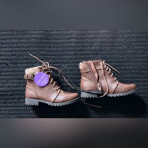 Brown toddler combat boots